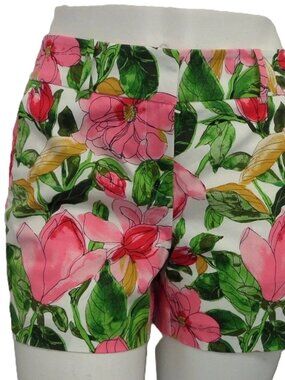 ANN TAYLOR MULTI-COLOR TROPICAL FLORAL CASUAL SUMMER CHINO SHORTS SIZE: 2 NWT